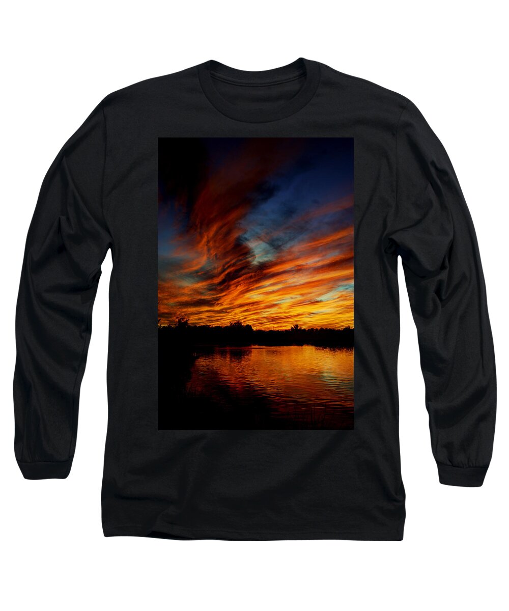 Sunset Long Sleeve T-Shirt featuring the photograph Fire Sky by Saija Lehtonen