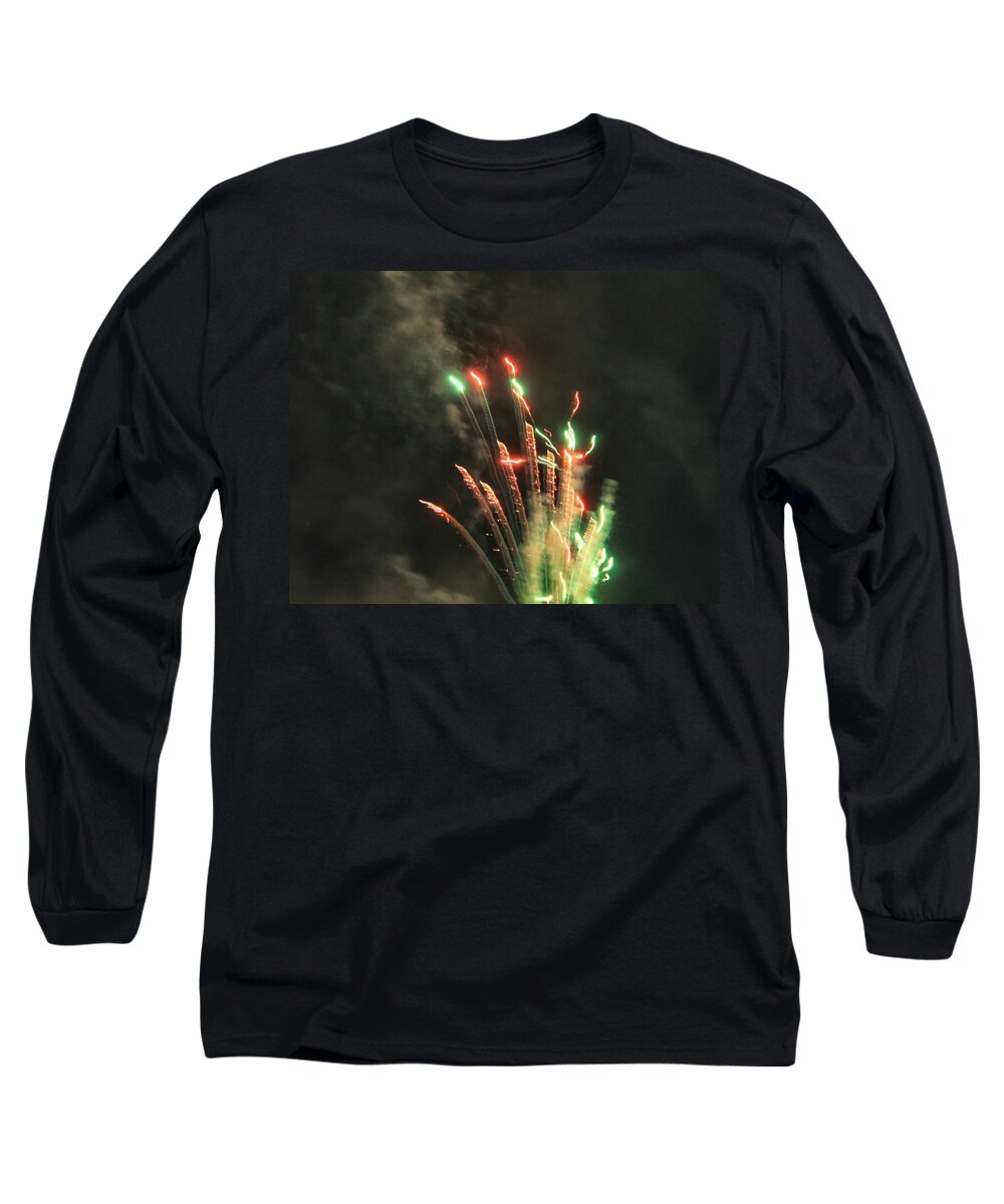 Fireworks Long Sleeve T-Shirt featuring the photograph Fireworks by Debbie Levene