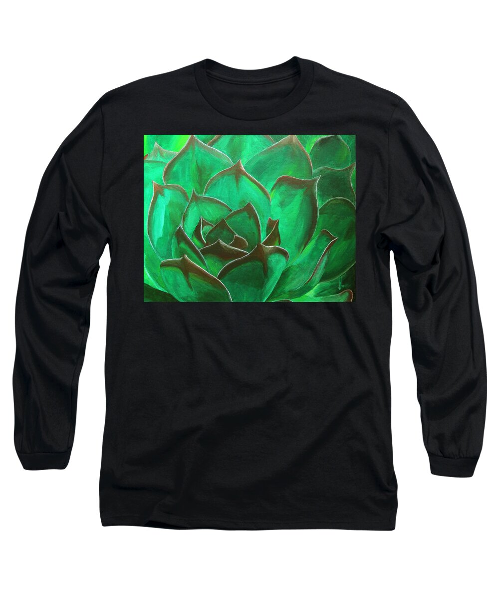 Flora Long Sleeve T-Shirt featuring the painting Flora Series-Number 3 by Jim Harper
