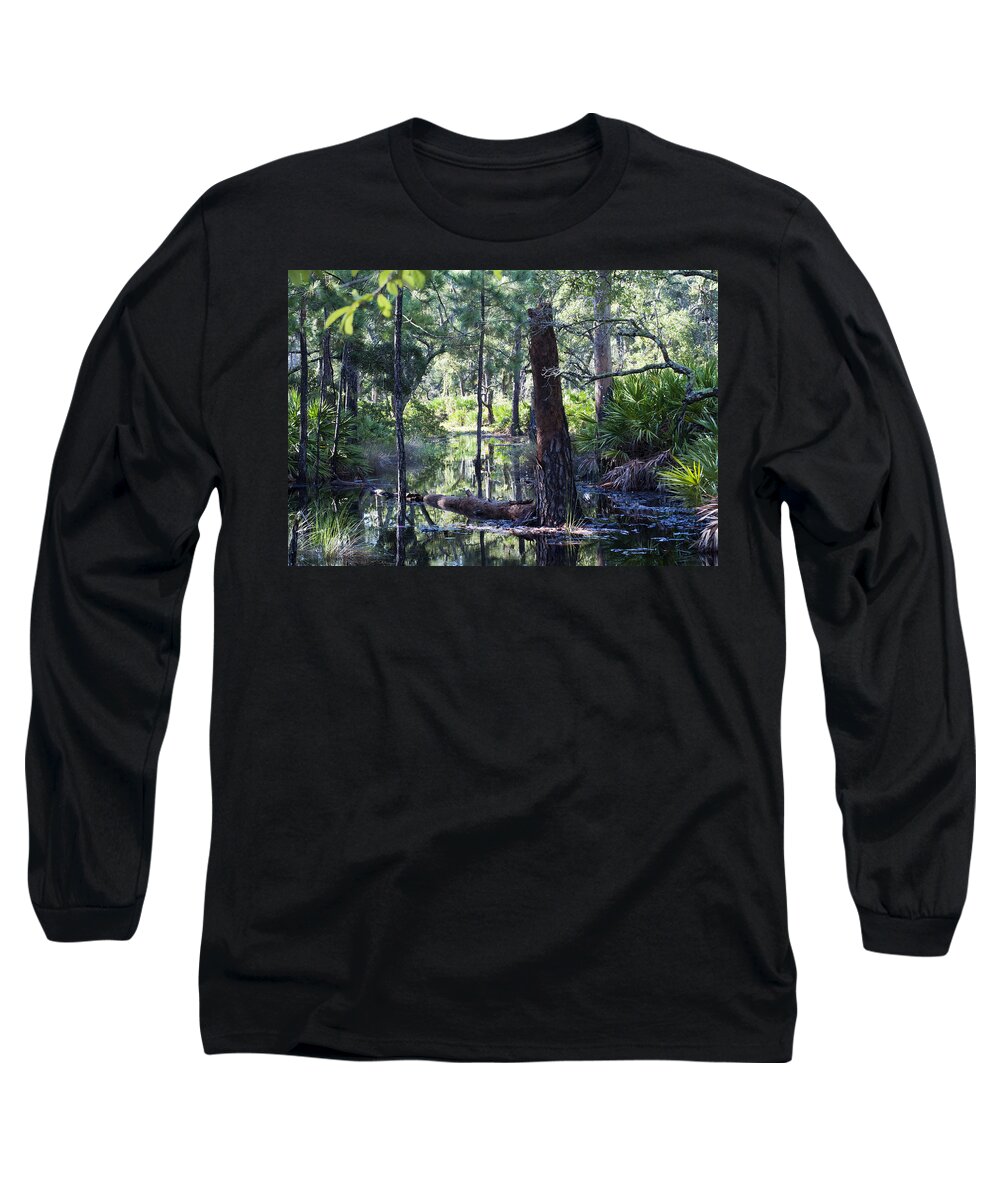 Nature Long Sleeve T-Shirt featuring the photograph Florida Swamp by Kenneth Albin
