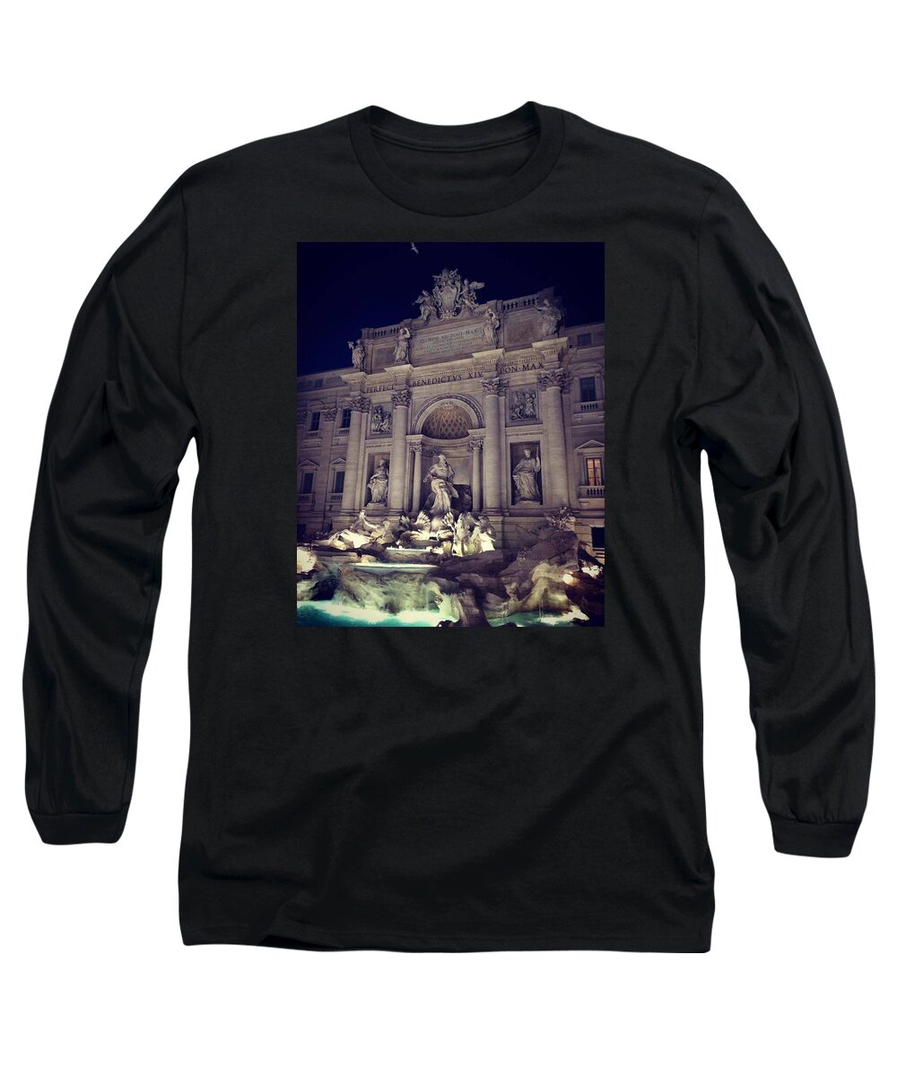 Di Trevi Long Sleeve T-Shirt featuring the photograph Fontana di Trevi by KT Trips
