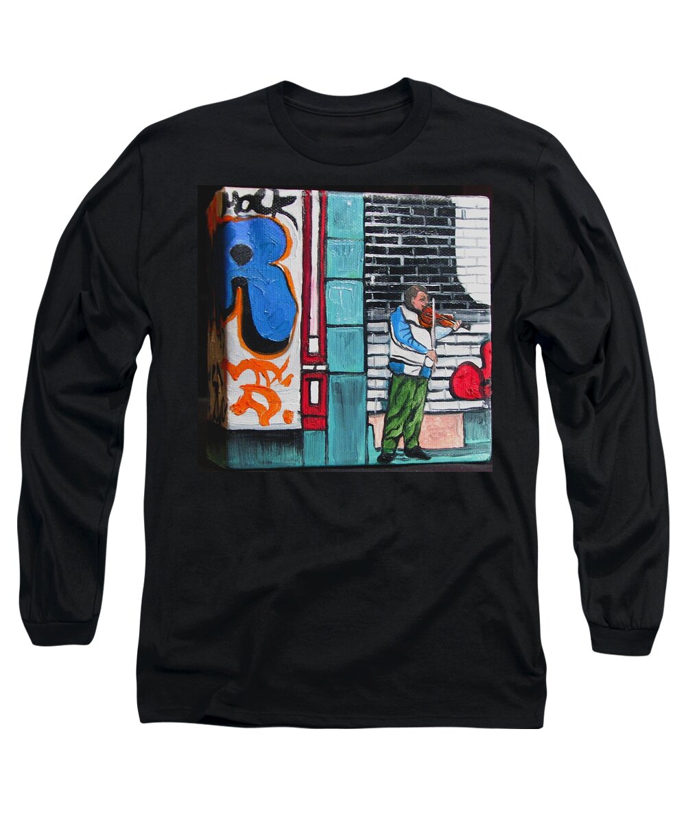 Gaffitti Art Long Sleeve T-Shirt featuring the painting For the Love of Music by Patricia Arroyo