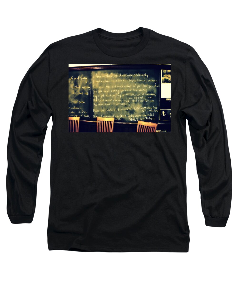  Quotes From Walt Whitman Long Sleeve T-Shirt featuring the photograph Walt Whitman #1 by Marysue Ryan