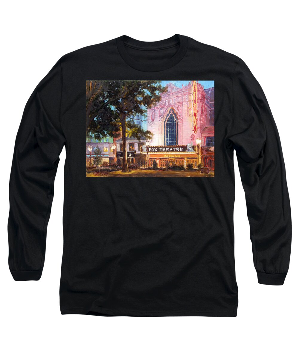 St.louis Long Sleeve T-Shirt featuring the painting Fox Theatre in St.Louis by Irek Szelag