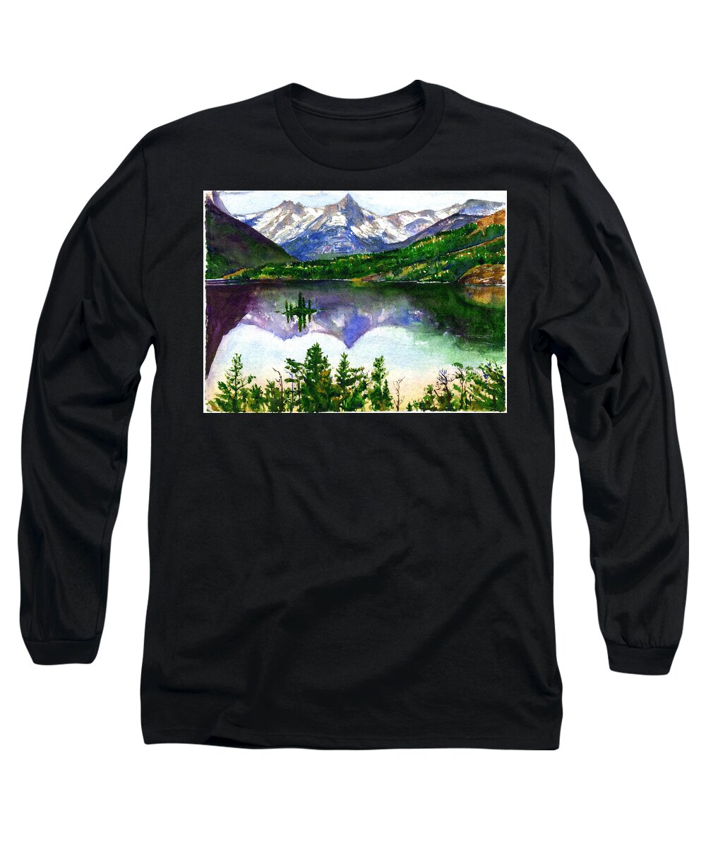Watercolor Long Sleeve T-Shirt featuring the painting Franks Painting by John D Benson