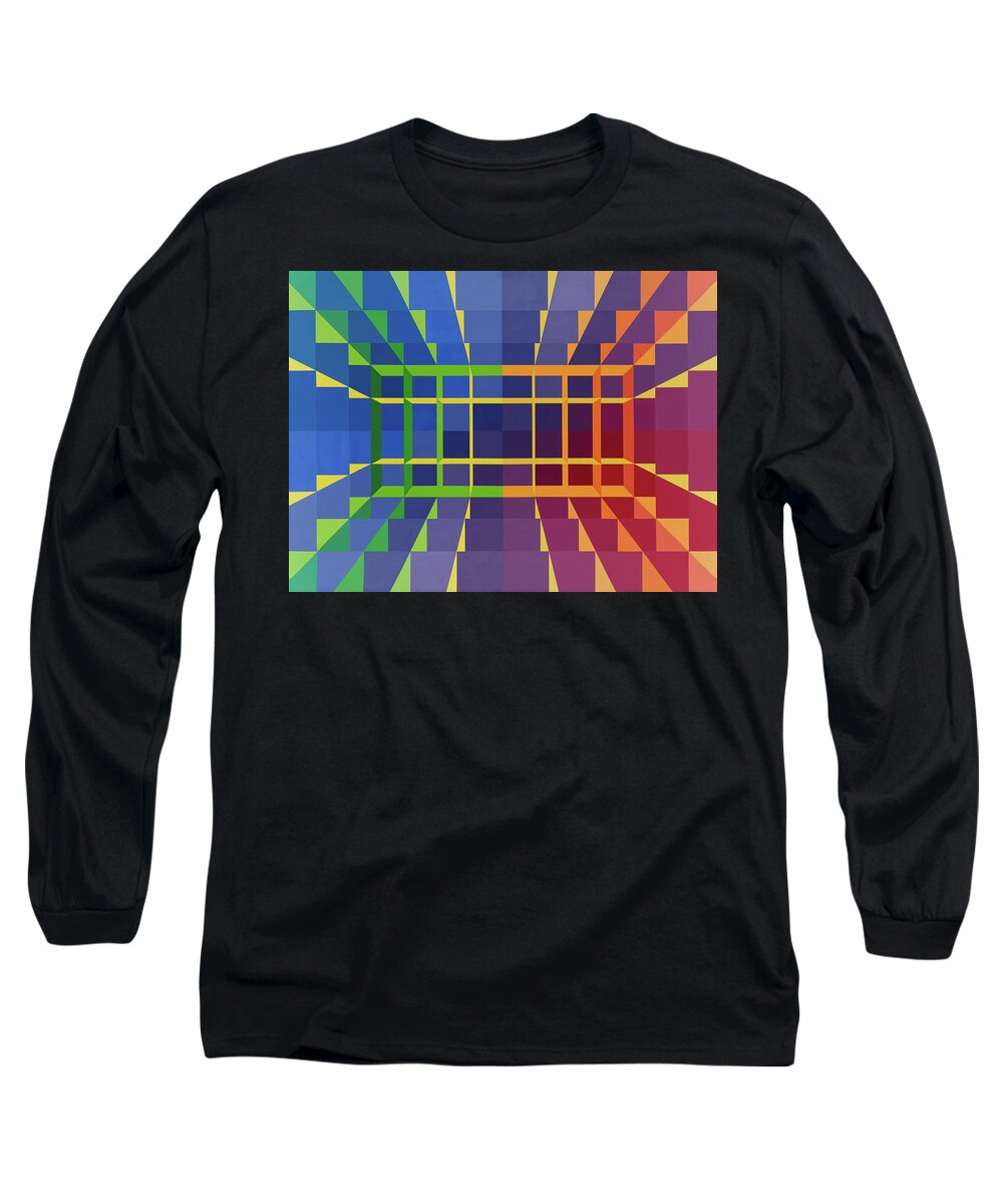 Abstract Long Sleeve T-Shirt featuring the painting Gateway by Janet Hansen