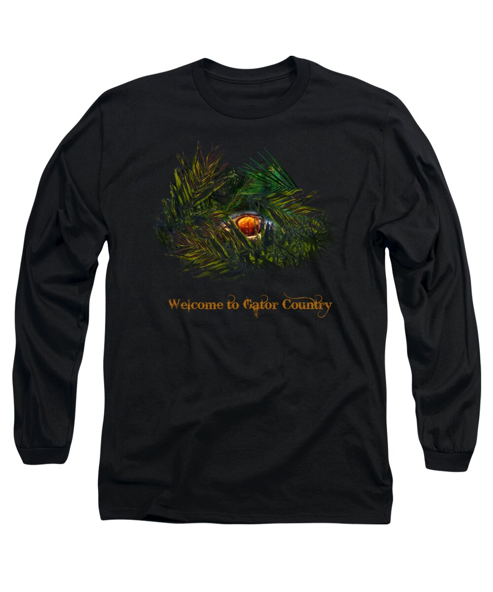 Alligator Long Sleeve T-Shirt featuring the photograph Gator Country by Mark Andrew Thomas