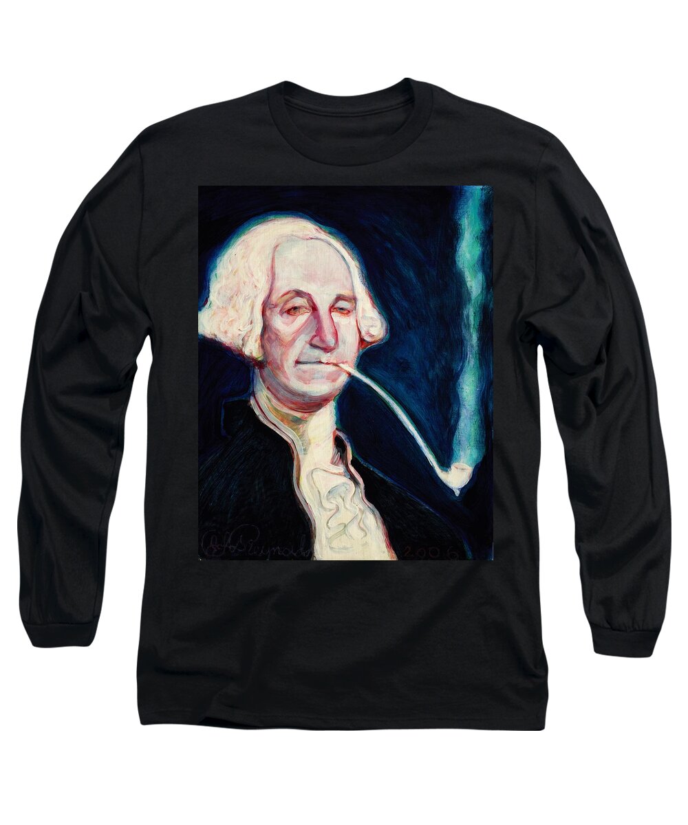 George Washington Long Sleeve T-Shirt featuring the painting George Washington by John Reynolds