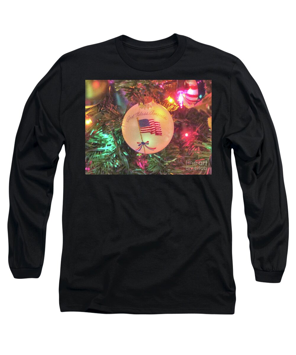 Christmas Long Sleeve T-Shirt featuring the photograph God Bless America by Janette Boyd