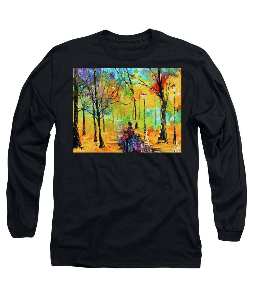 City Paintings Long Sleeve T-Shirt featuring the painting Golden Walk by Kevin Brown