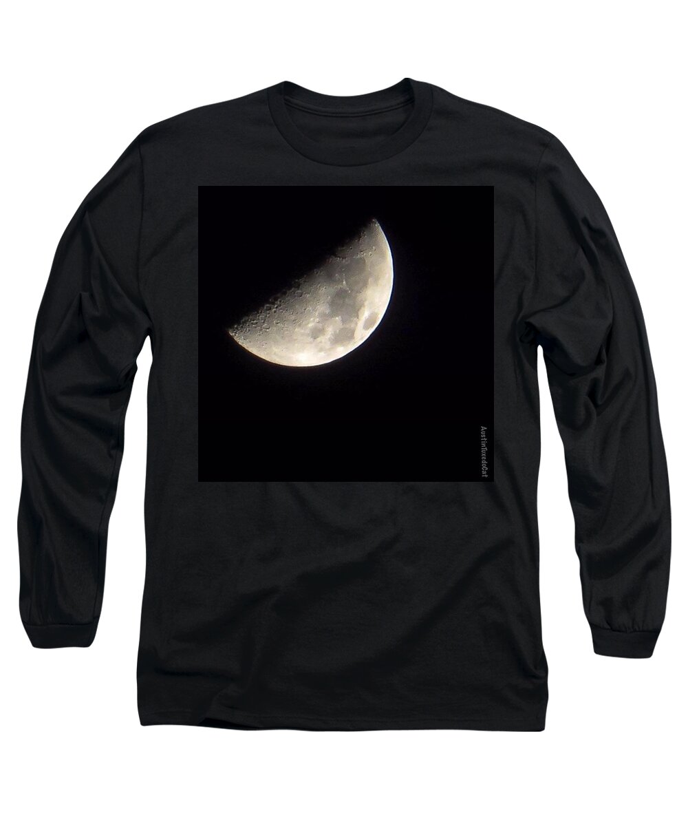 Atmosphere Long Sleeve T-Shirt featuring the photograph #goodnight And Extra Sweet #dreams From by Austin Tuxedo Cat