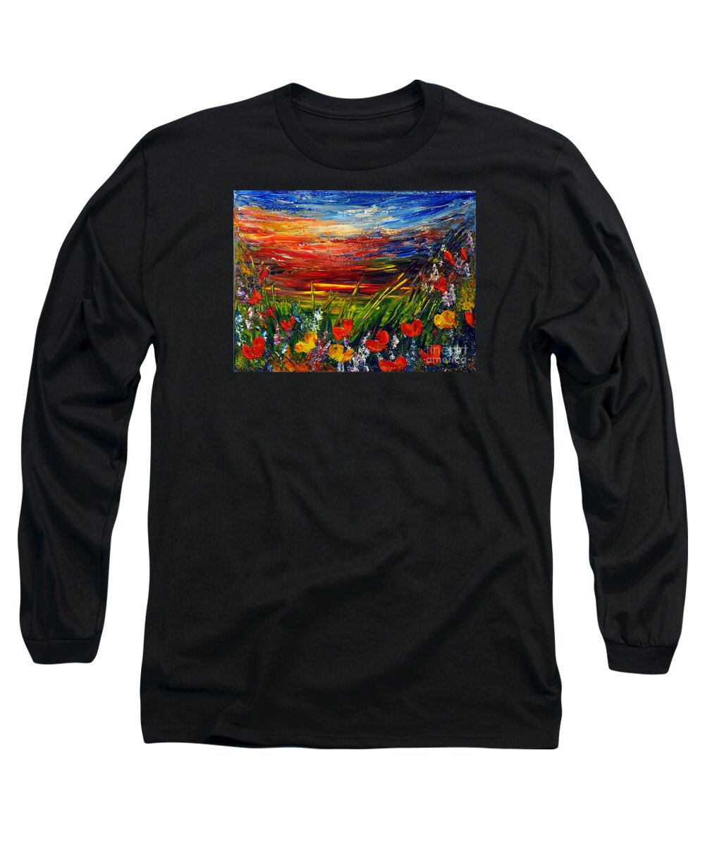  Long Sleeve T-Shirt featuring the painting Goodnight... by Teresa Wegrzyn