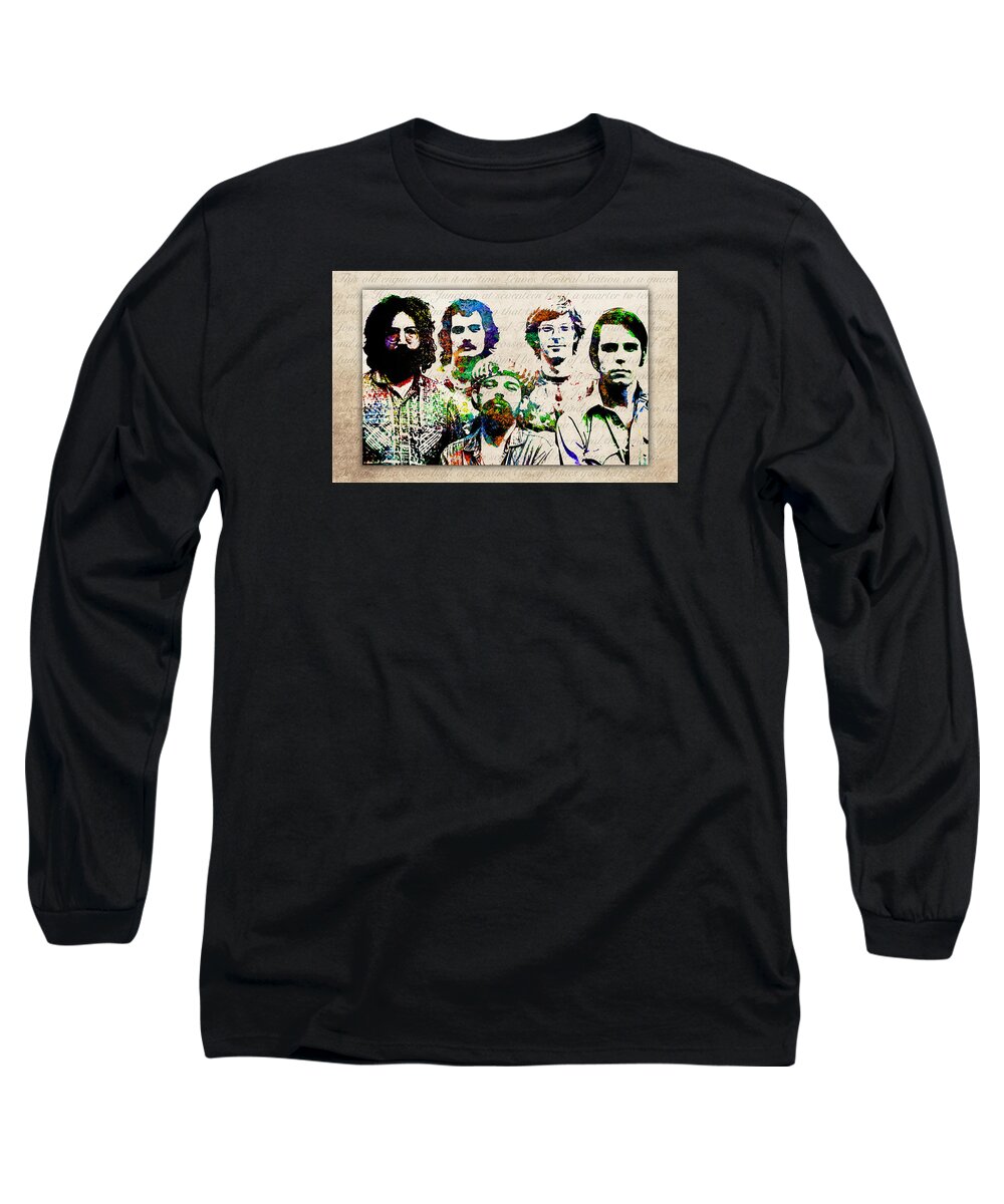 Grateful Dead Art Long Sleeve T-Shirt featuring the digital art Grateful Dead by Patricia Lintner