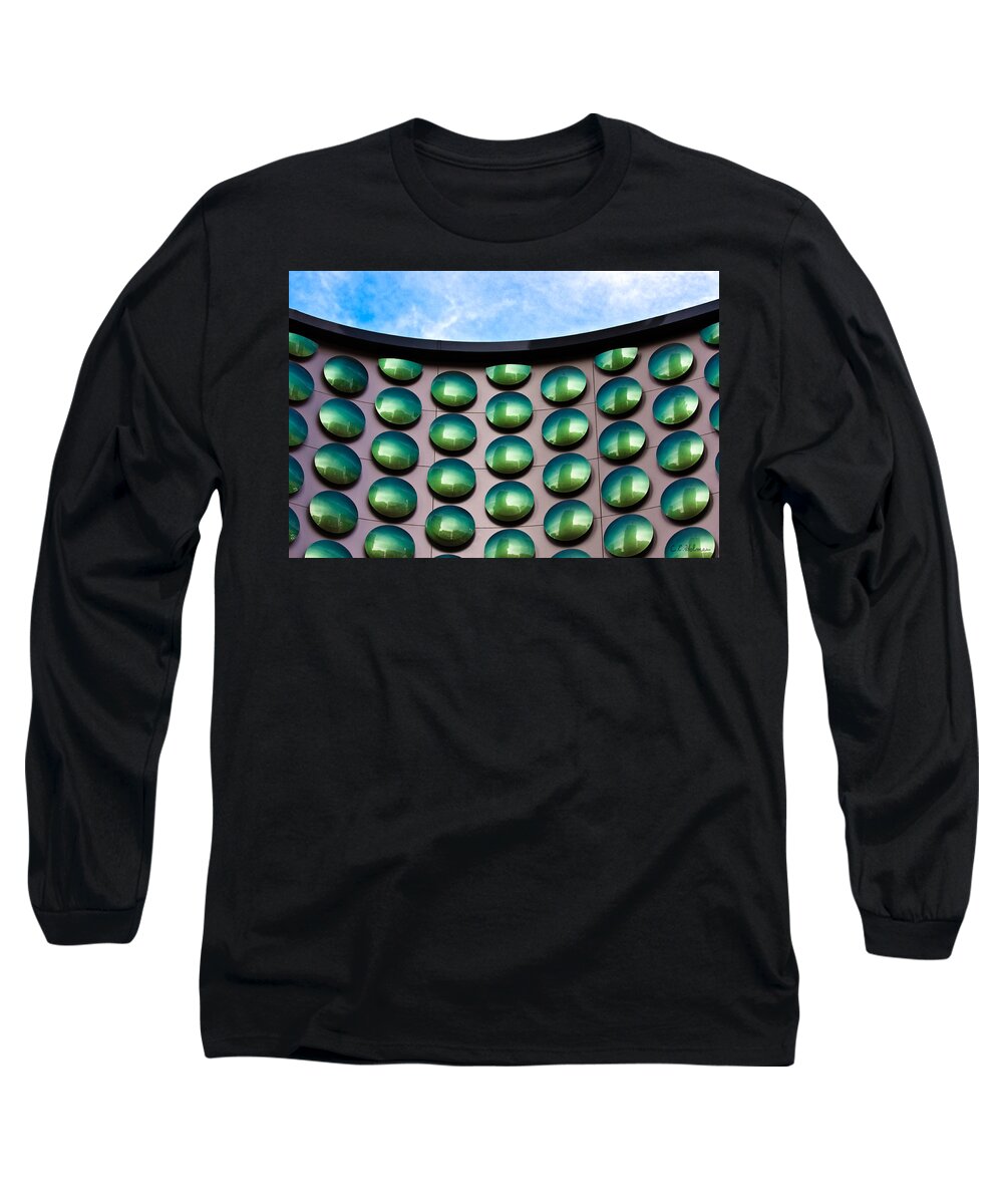 Building Long Sleeve T-Shirt featuring the photograph Green Polka-Dot Curve by Christopher Holmes