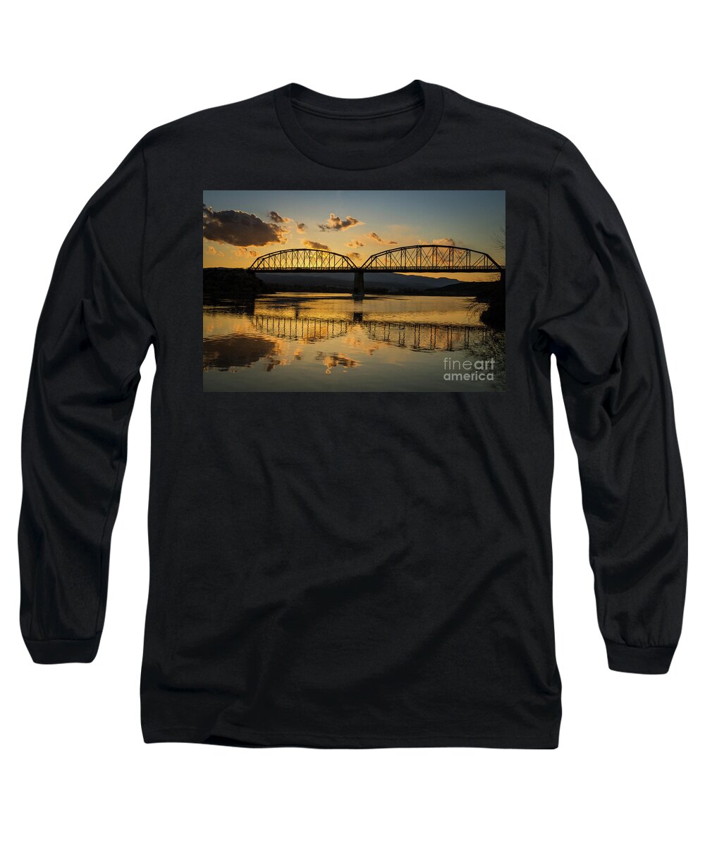 Boise Idaho Long Sleeve T-Shirt featuring the photograph Guffey Bridge at Sunset Idaho Journey Landscape Photography by Kaylyn Franks by Kaylyn Franks