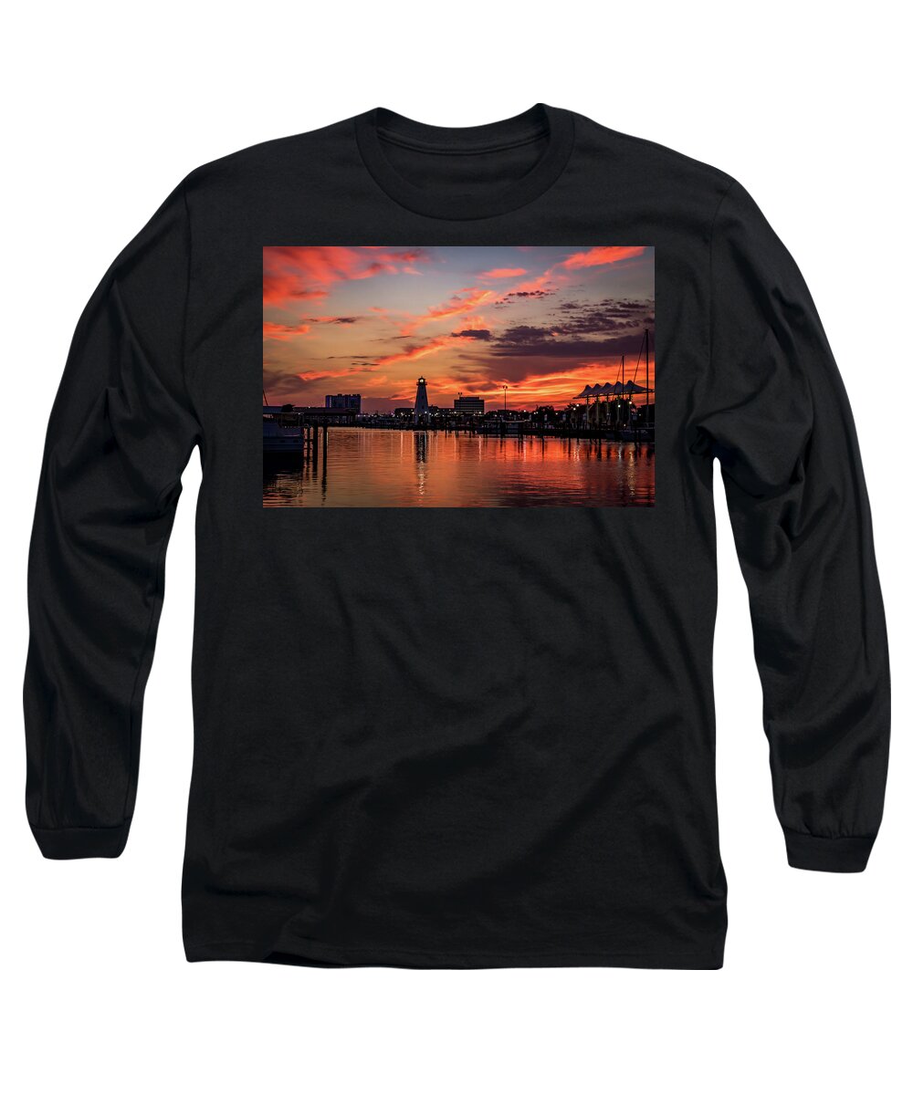 Landscape Long Sleeve T-Shirt featuring the photograph Harbor Sunset by JASawyer Imaging