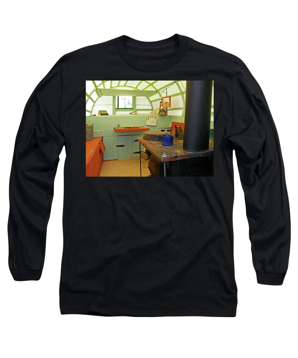 Historic Sheep Wagon Long Sleeve T-Shirt featuring the photograph Historic Sheep Wagon by Sally Weigand