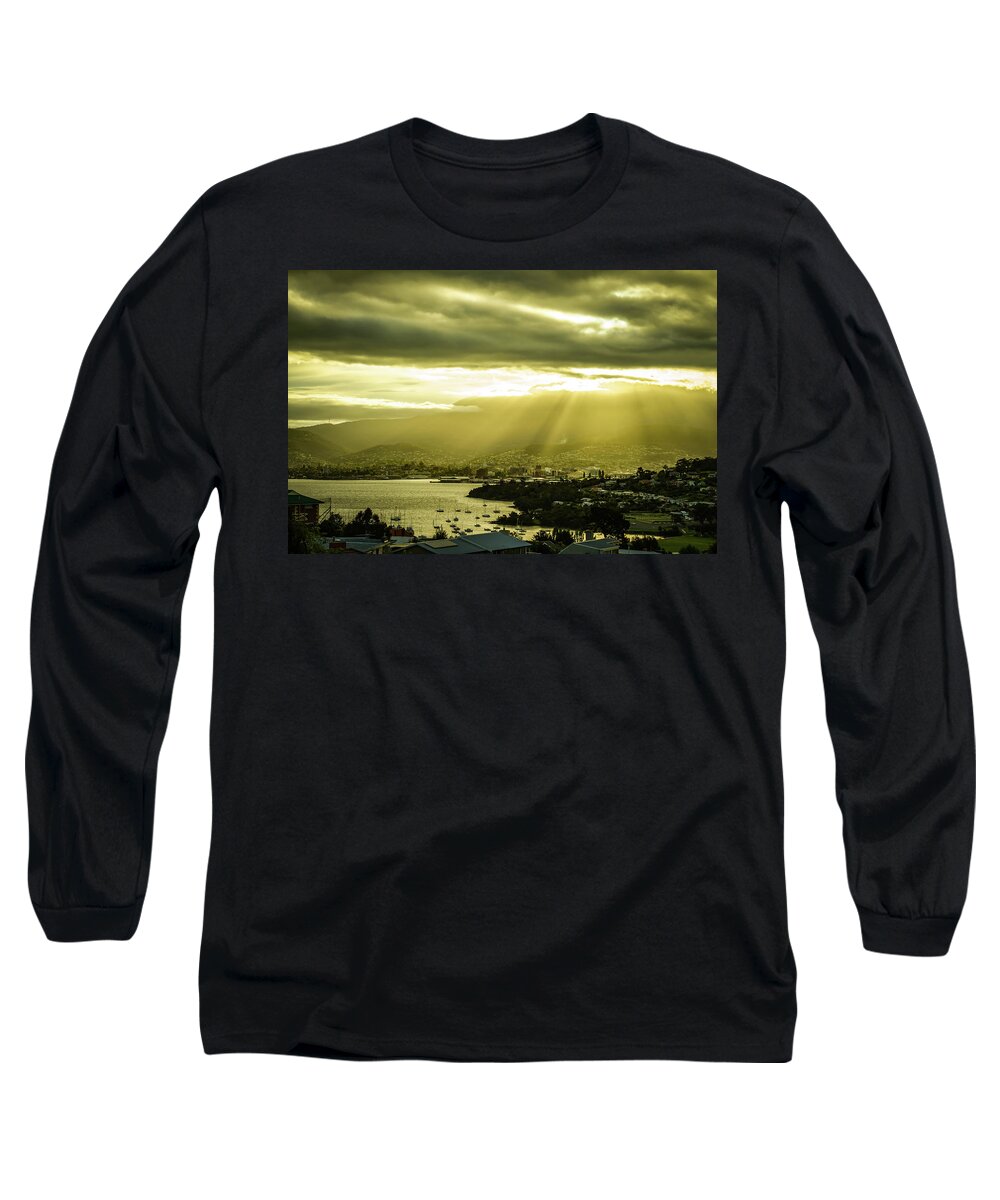 Hobart Long Sleeve T-Shirt featuring the photograph Hobart Sunset by Ren Harris