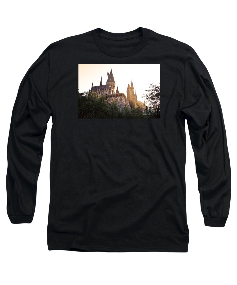 Harry Potter Long Sleeve T-Shirt featuring the photograph Hogwarts Dusk by Rebecca Parker