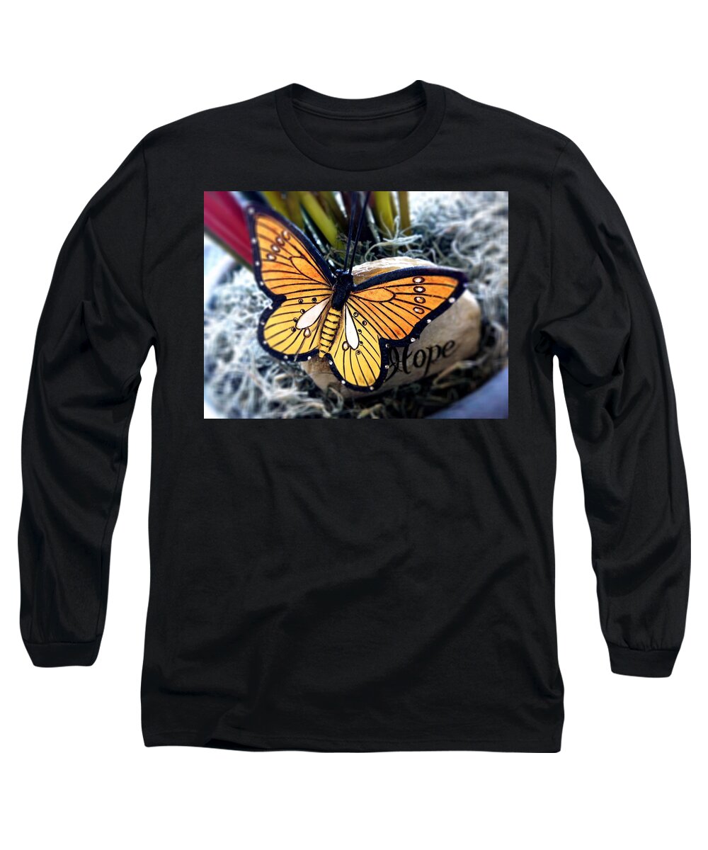 Butterfly Long Sleeve T-Shirt featuring the photograph Hope by Carlos Avila