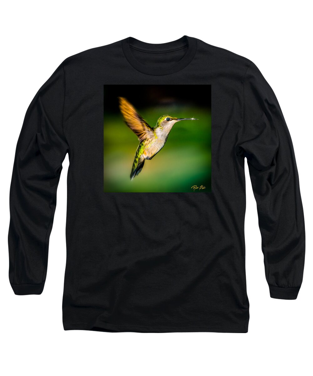 Animals Long Sleeve T-Shirt featuring the photograph Hummingbird Sparkle by Rikk Flohr