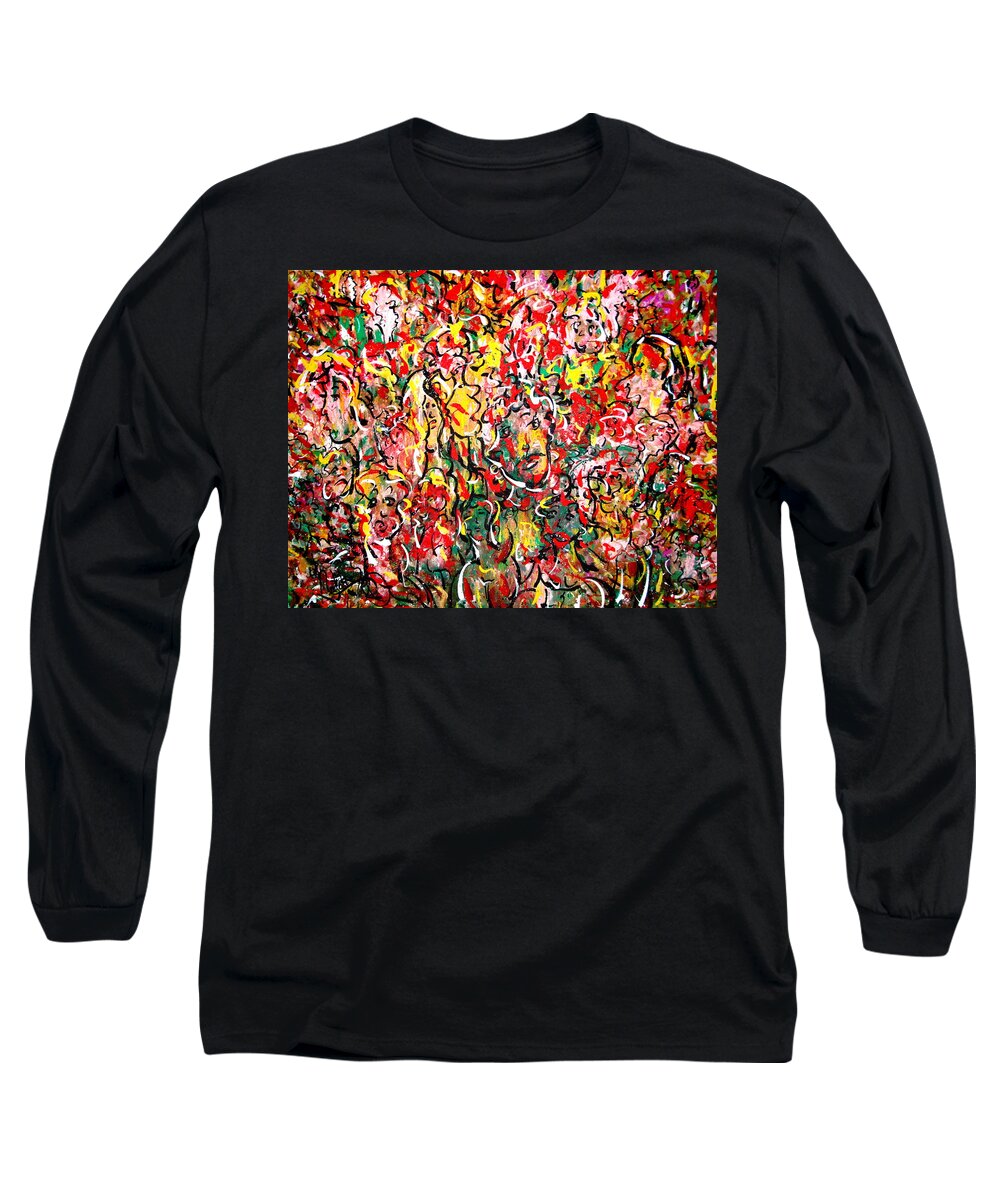 Party Long Sleeve T-Shirt featuring the painting I Love Natalie's Party by Natalie Holland