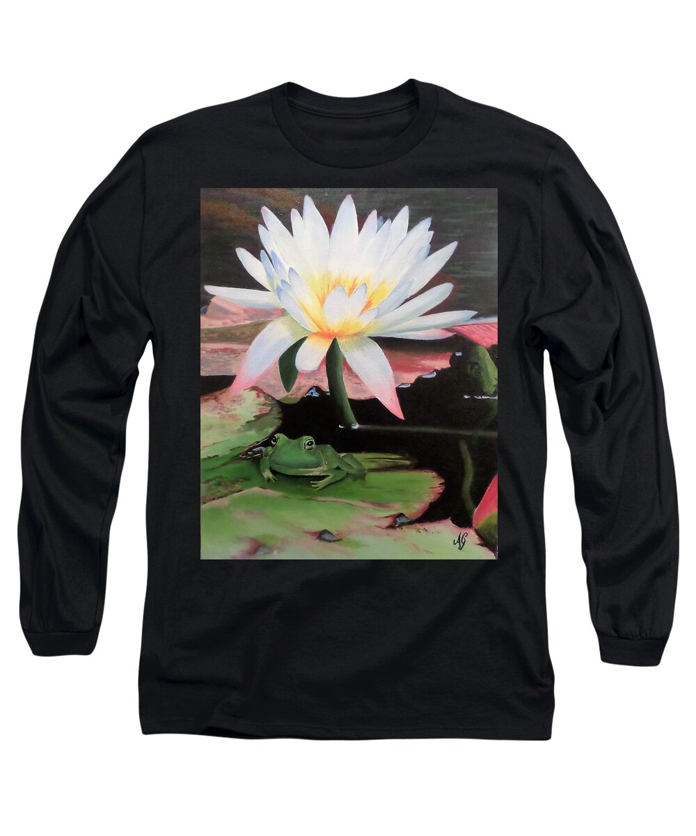 Australia Long Sleeve T-Shirt featuring the painting I see a little frog by Anne Gardner