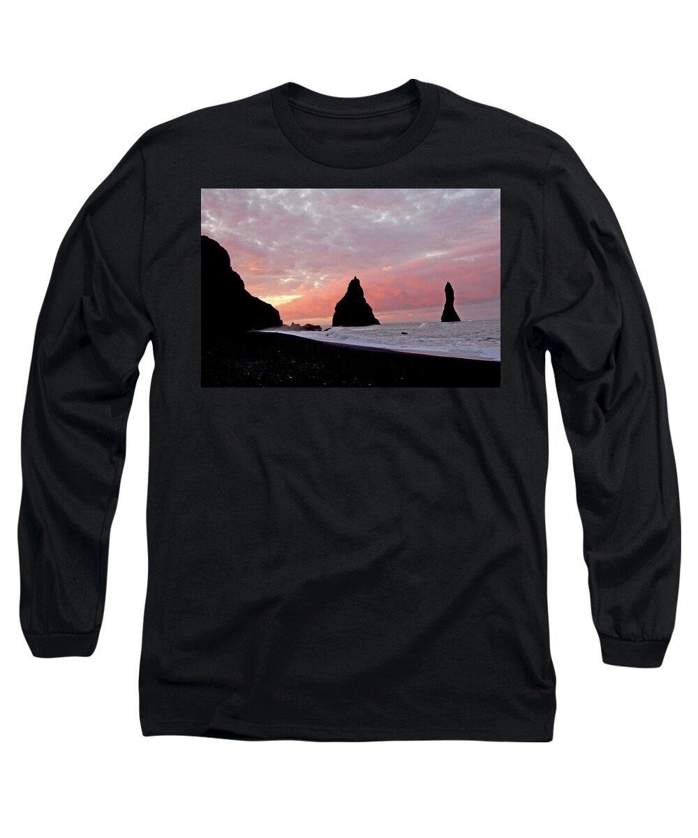 Beach Long Sleeve T-Shirt featuring the photograph Iceland Sunrise by Matt Cegelis