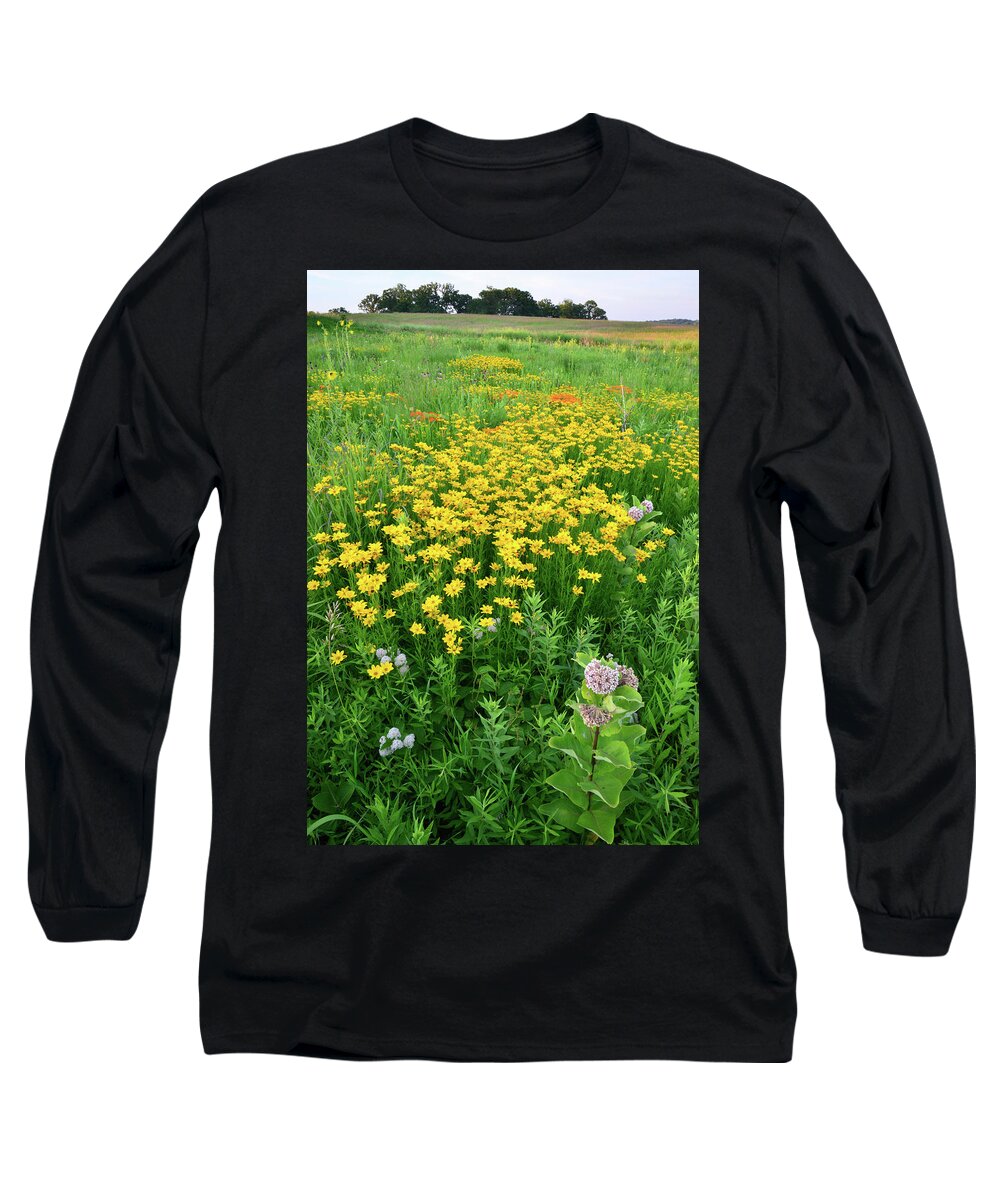 Illinois Long Sleeve T-Shirt featuring the photograph Illinois Prairie Wildflowers by Ray Mathis