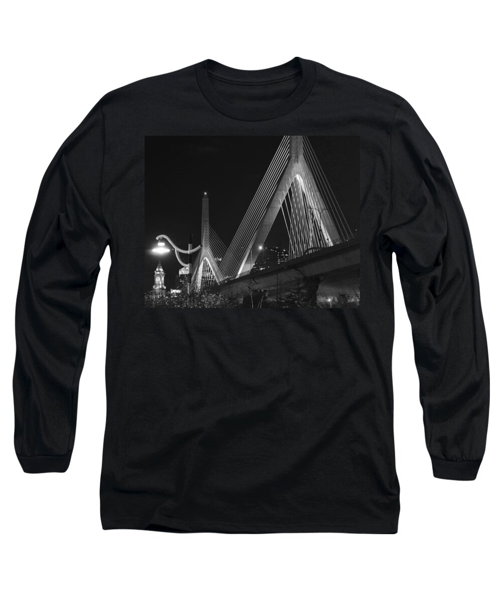 Boston Long Sleeve T-Shirt featuring the photograph Illuminating Boston Black and White by Toby McGuire
