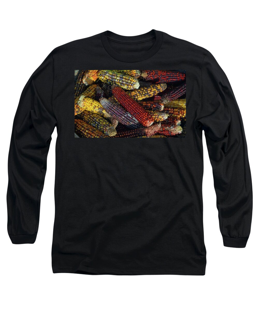 Indian Long Sleeve T-Shirt featuring the photograph Indian Corn by Joanne Coyle