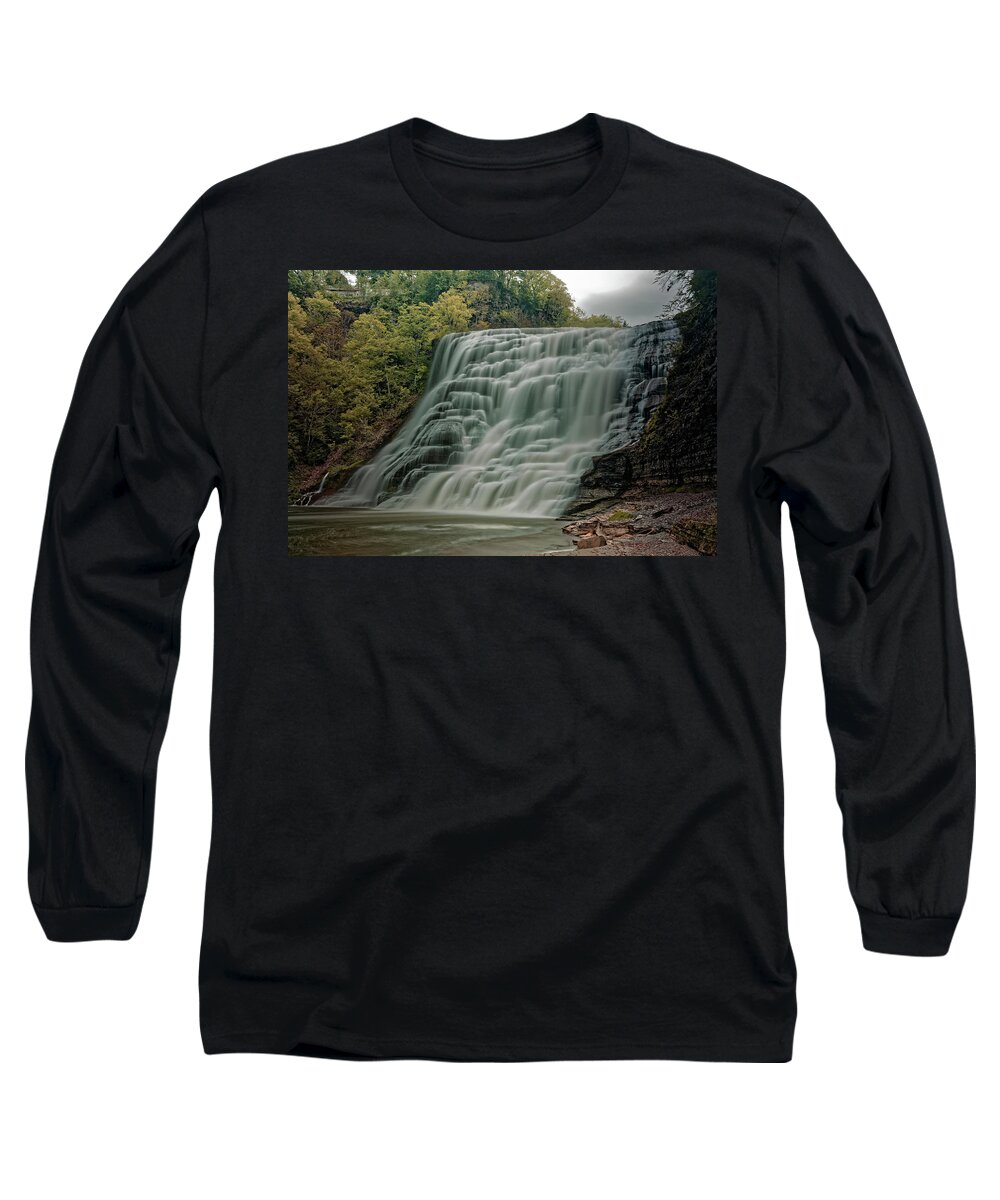 Ithaca Falls Long Sleeve T-Shirt featuring the photograph Ithaca Falls by Doolittle Photography and Art