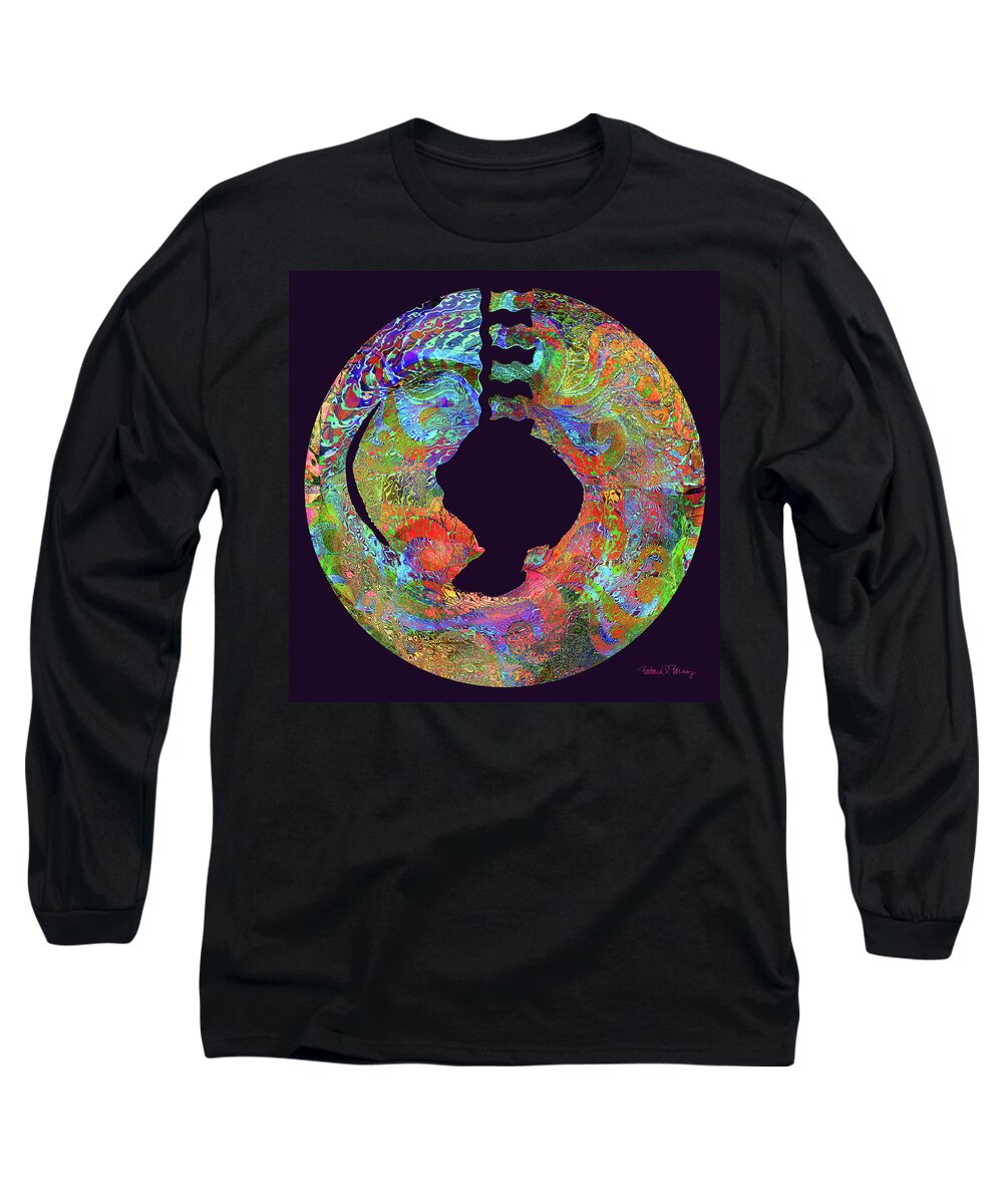 Round Long Sleeve T-Shirt featuring the digital art It's a Jungle in There by Barbara Berney