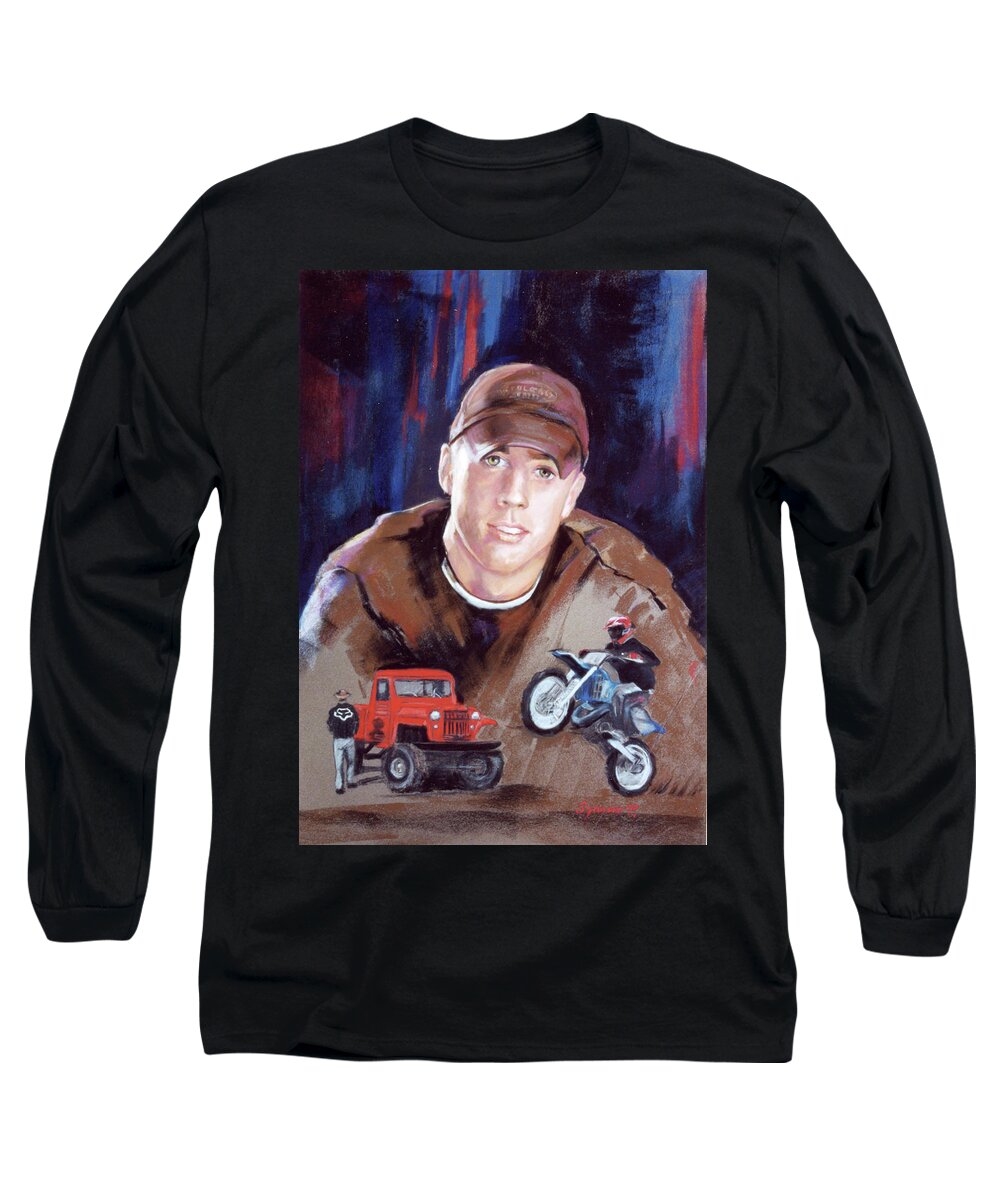 Portrait Commission Long Sleeve T-Shirt featuring the painting Jason by Synnove Pettersen