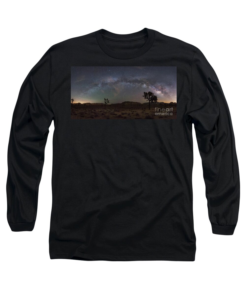 Hidden Valley Long Sleeve T-Shirt featuring the photograph Joshua Tree Milky Way Panorama by Michael Ver Sprill