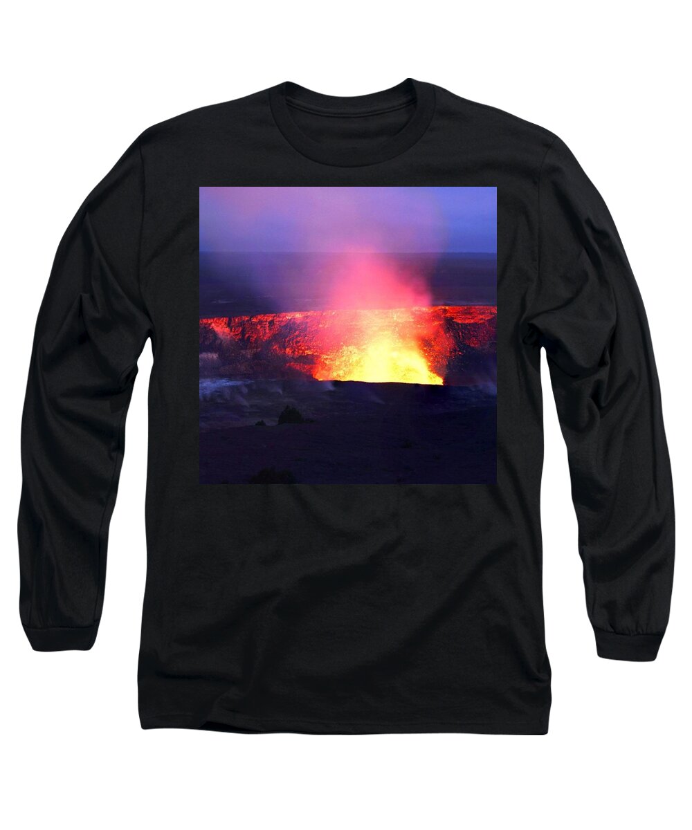 Bigisland Long Sleeve T-Shirt featuring the photograph Kilauea Crater, An Active Volcano On by Harleen Singh
