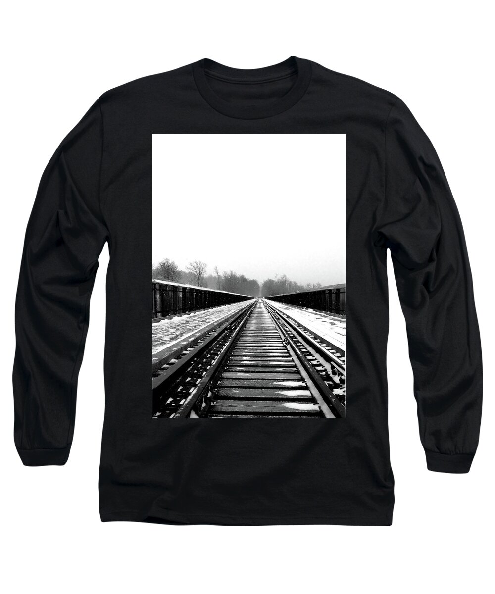 Kinzua Long Sleeve T-Shirt featuring the digital art Kinzua Bridge Skywalk by Sharon Batdorf