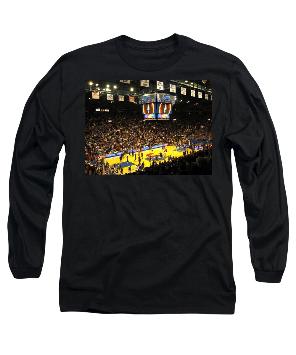 Allen Fieldhouse Long Sleeve T-Shirt featuring the photograph KU Allen Fieldhouse by Keith Stokes