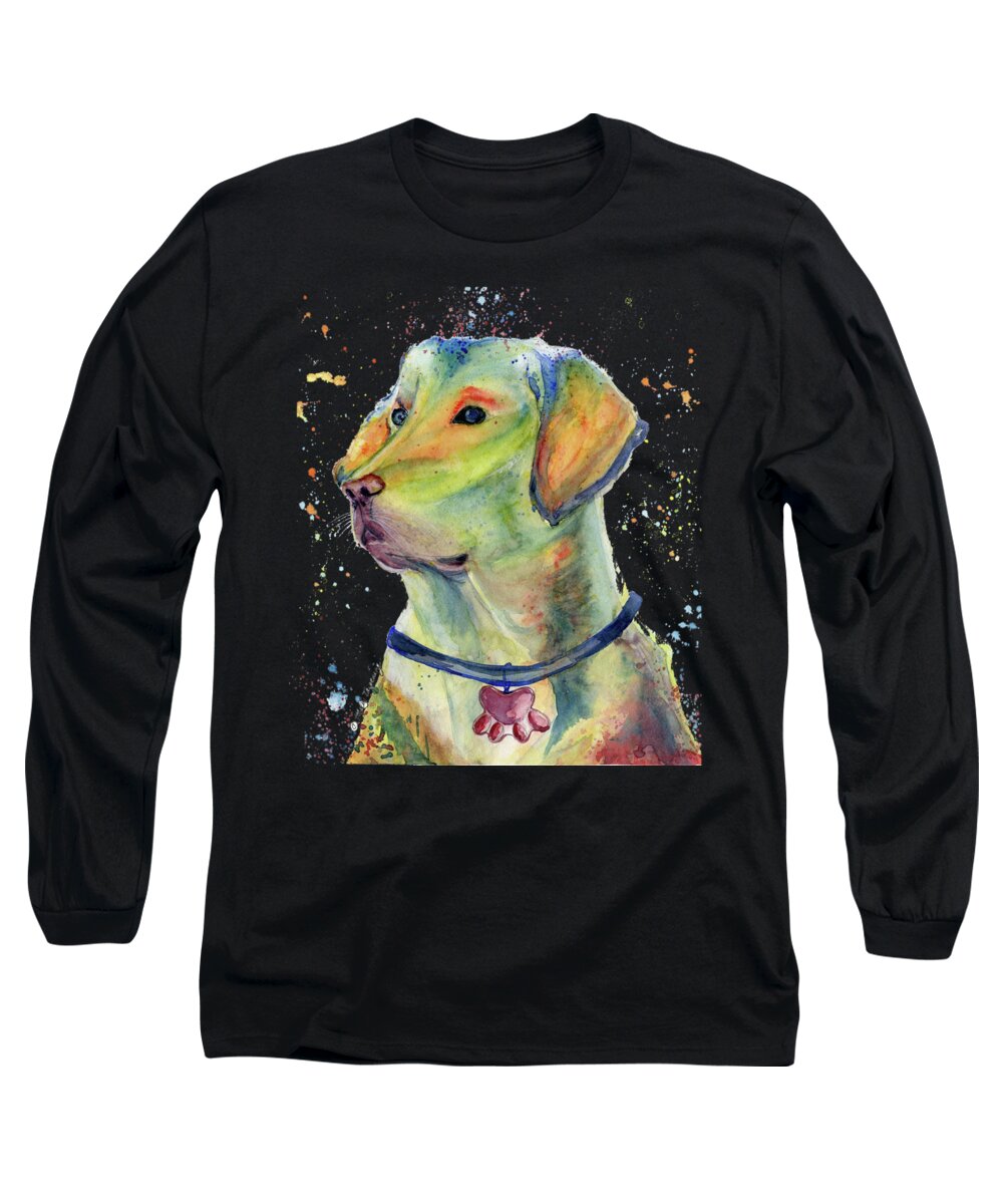 Labrador Retriever Long Sleeve T-Shirt featuring the painting Labrador Retriever Art by Melly Terpening