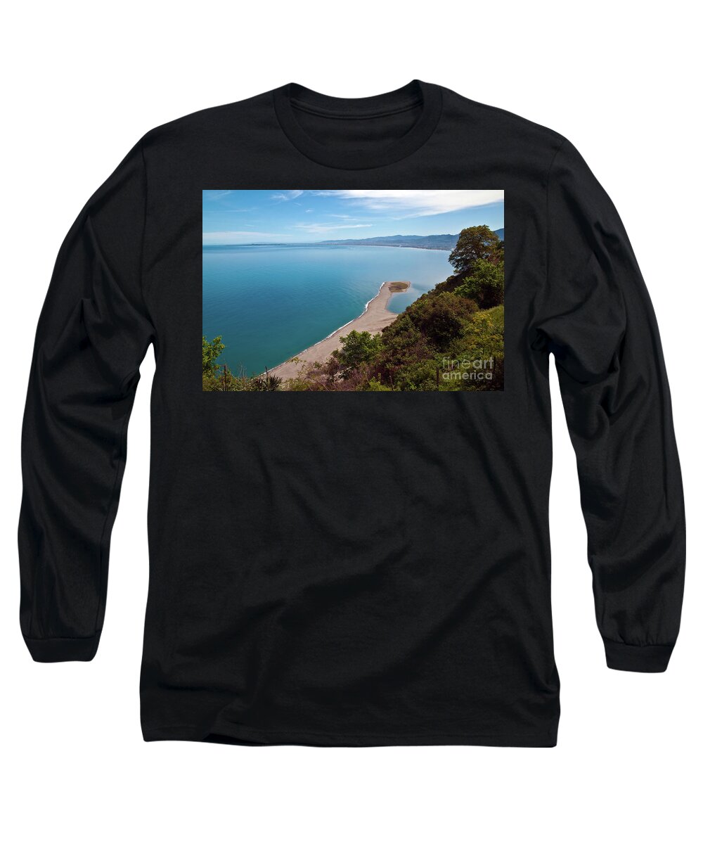Lagoon Of Tindari Long Sleeve T-Shirt featuring the photograph Lagoon of Tindari on the Isle of Sicily by Silva Wischeropp