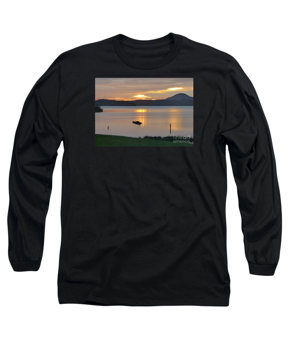 Lake Quinault Long Sleeve T-Shirt featuring the photograph Lake Quinault Sunset - 2 by Charles Robinson