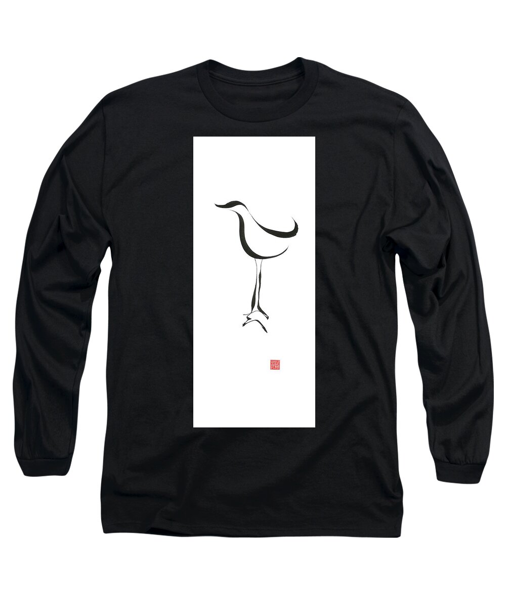 Sumi Long Sleeve T-Shirt featuring the drawing Leggy by Sally Penley