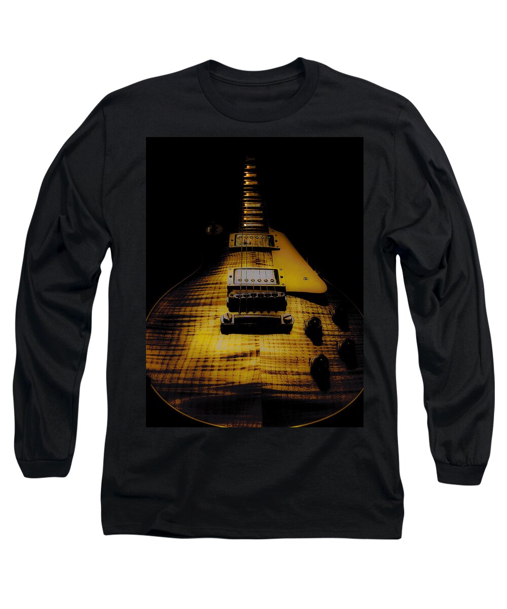 Guitar Long Sleeve T-Shirt featuring the digital art 1958 Reissue Guitar Spotlight Series by Guitarwacky Fine Art