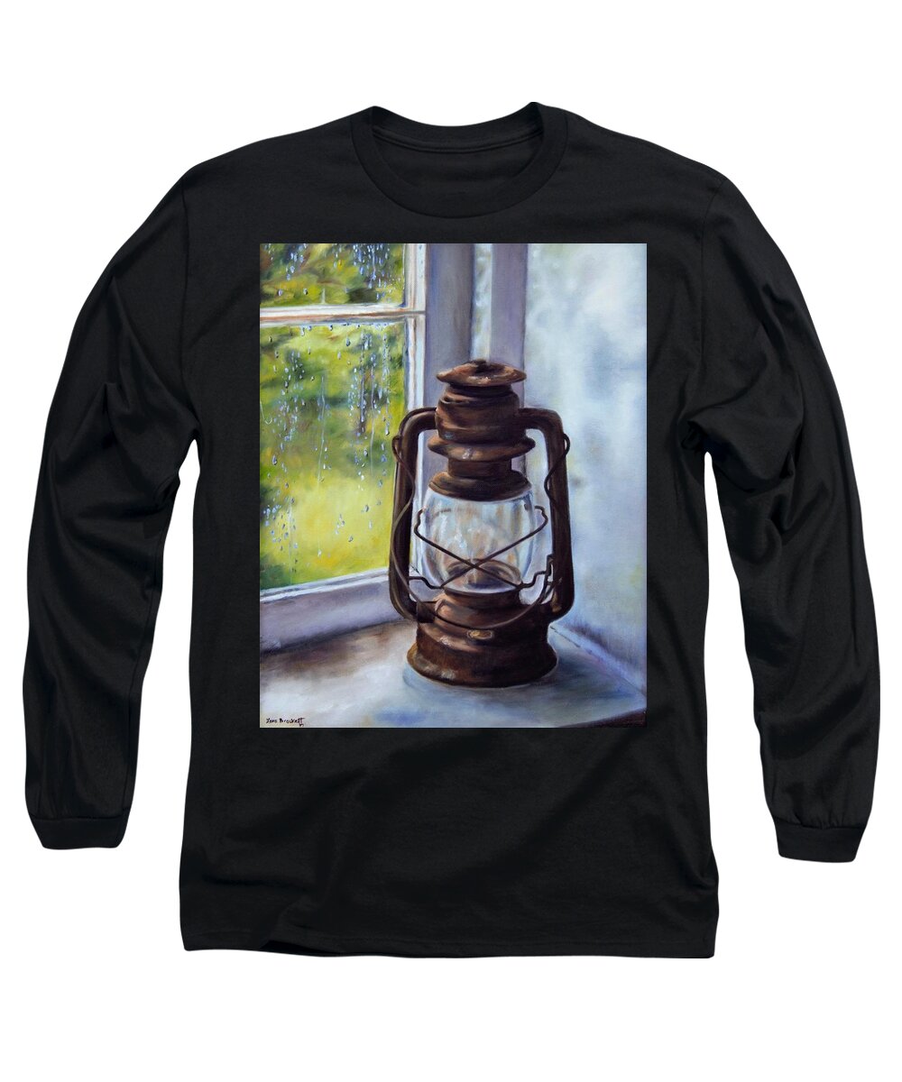 Lantern Long Sleeve T-Shirt featuring the painting Light in the Window by Lori Brackett
