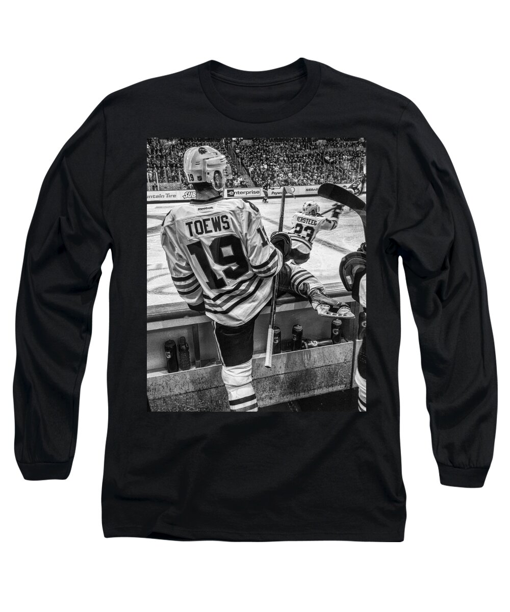 Hockey Long Sleeve T-Shirt featuring the photograph Line Change by Tom Gort