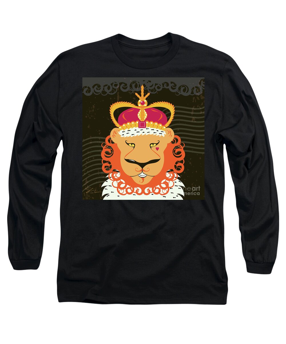 King Long Sleeve T-Shirt featuring the digital art Lion King by Shari Warren