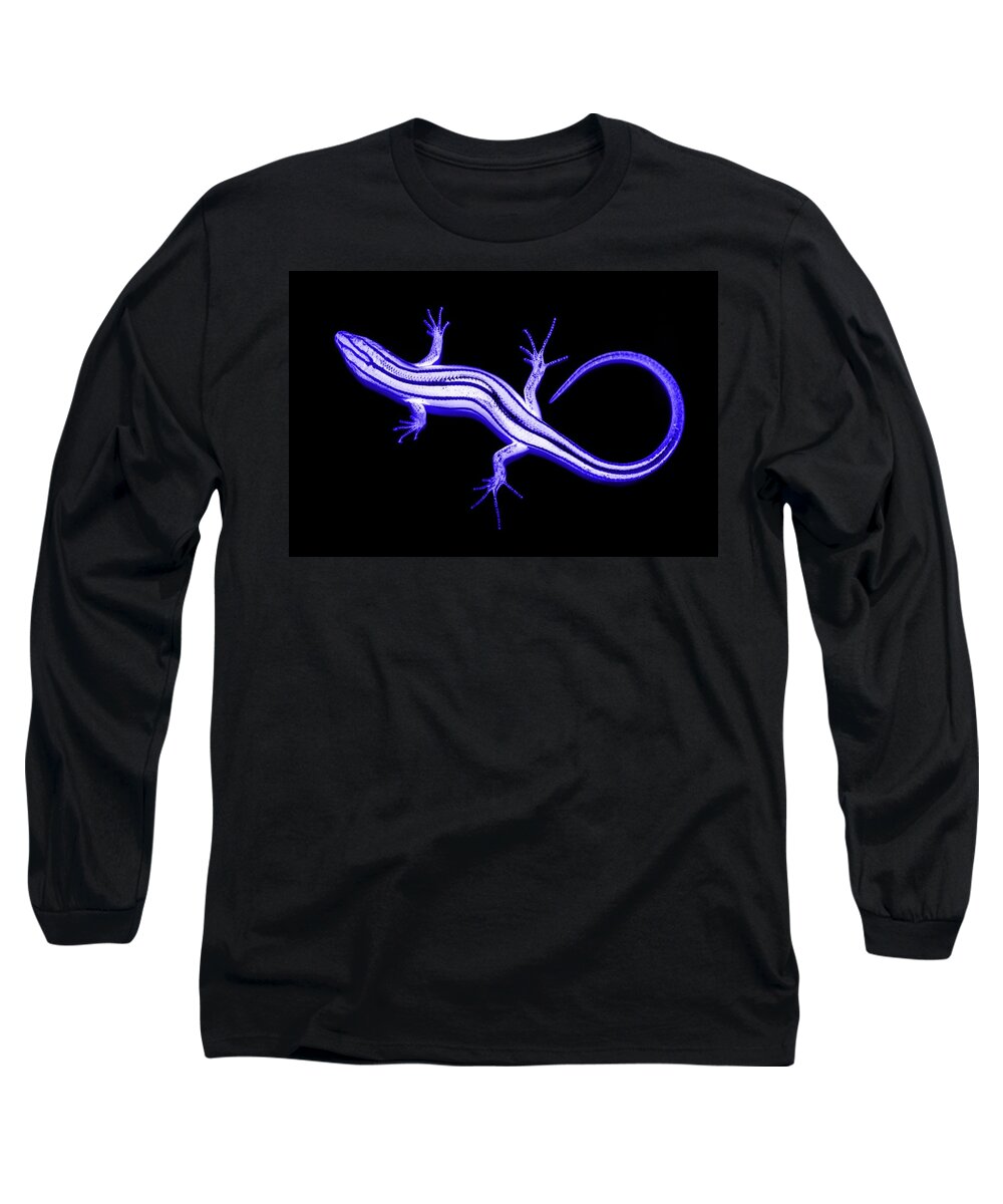 Landscape Long Sleeve T-Shirt featuring the photograph Lizard with Negative Attitude by Morgan Carter