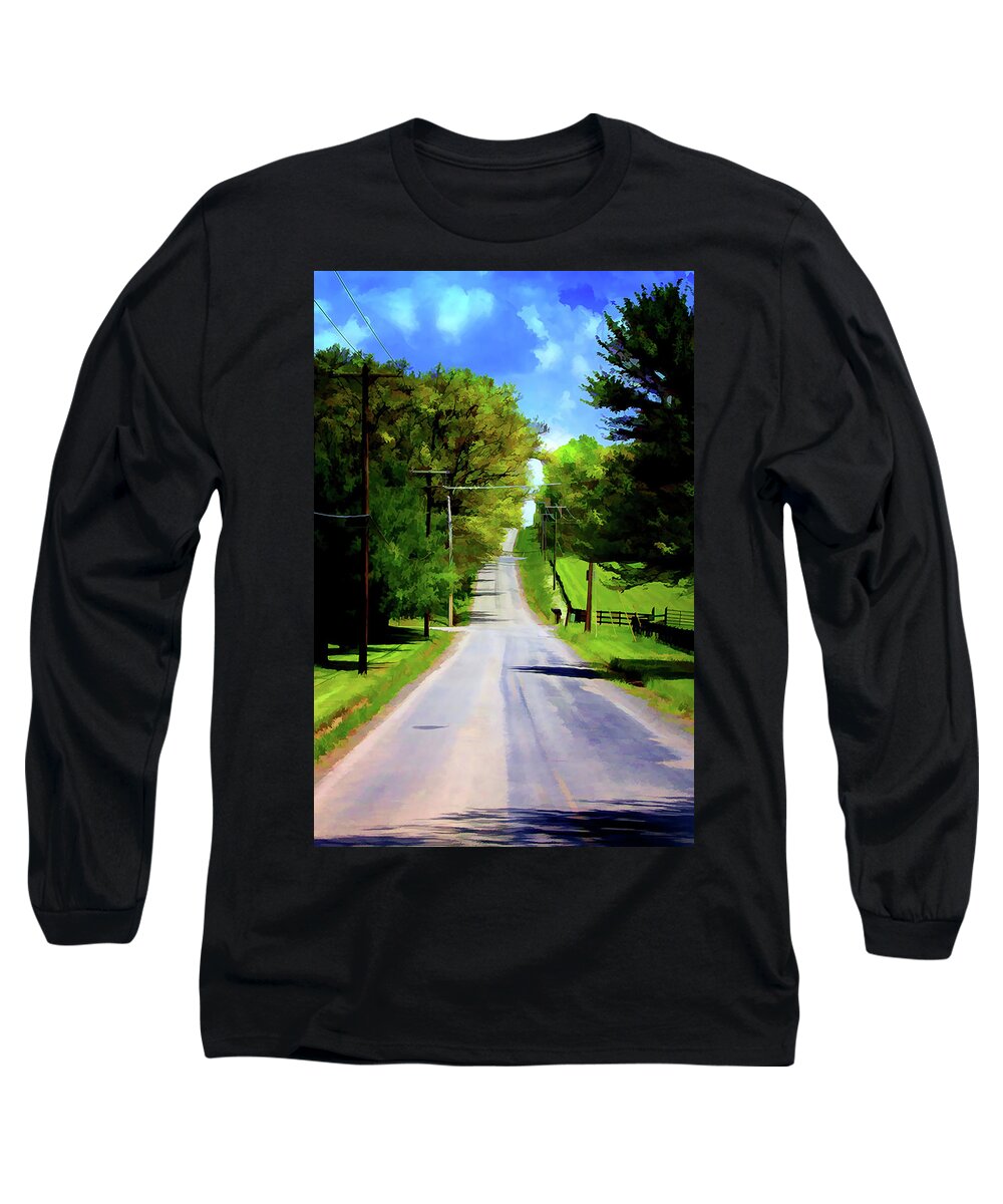 Photograph Long Sleeve T-Shirt featuring the photograph Long Road Ahead by Reynaldo Williams