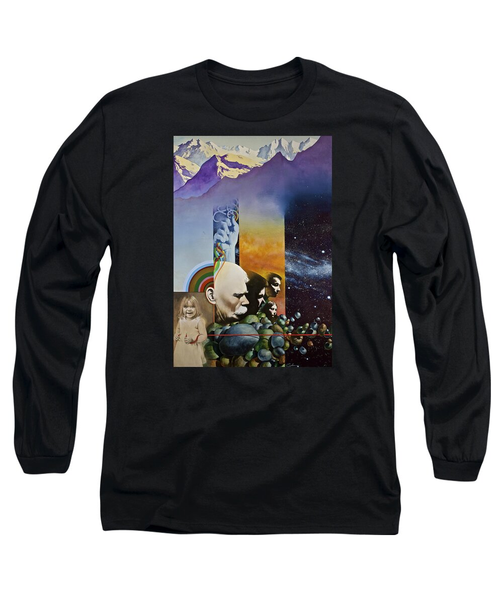 Water Color Long Sleeve T-Shirt featuring the painting Lucid Dimensions by Cliff Spohn