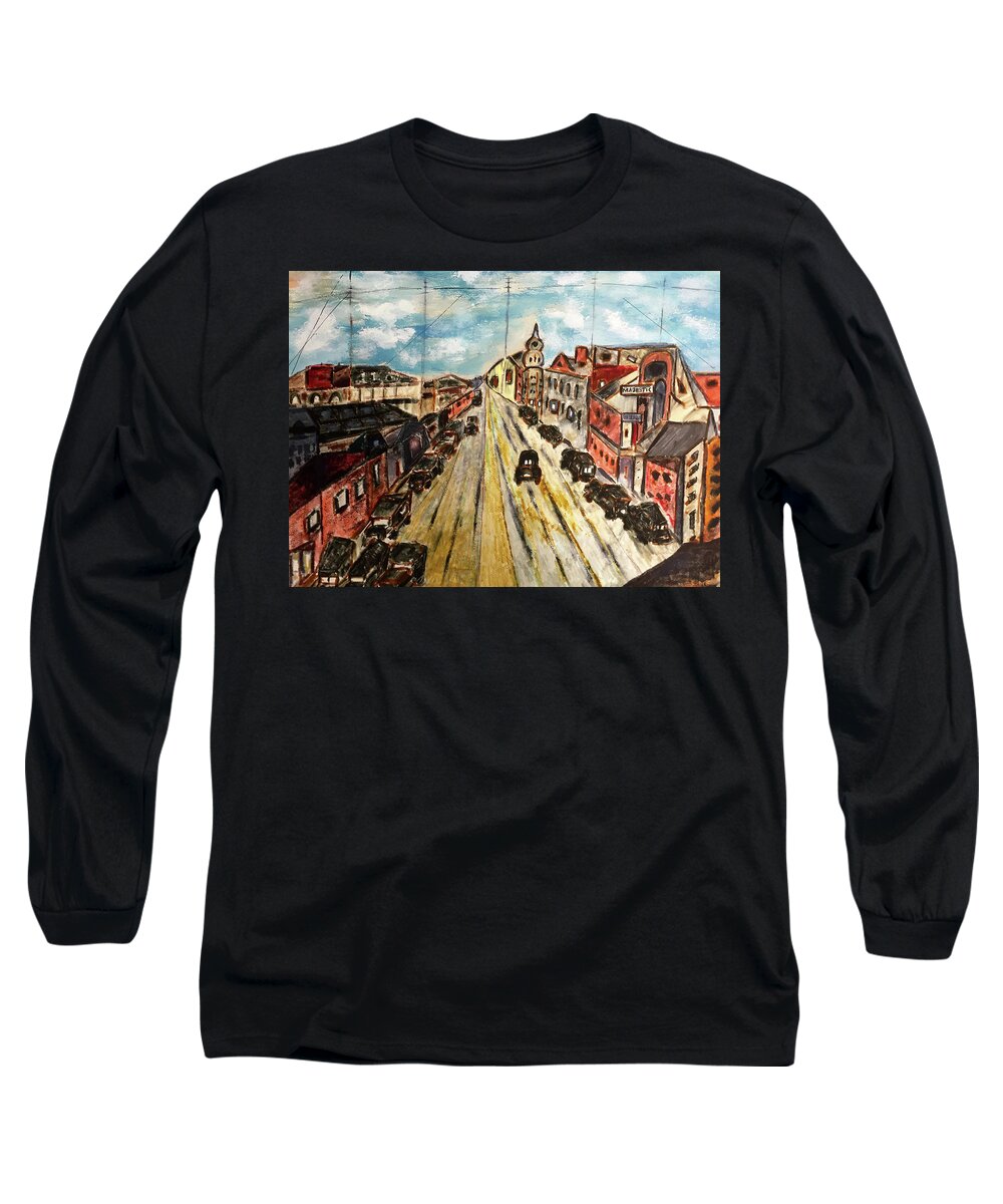 Contemporary Impression Long Sleeve T-Shirt featuring the drawing Majestic by Dennis Ellman